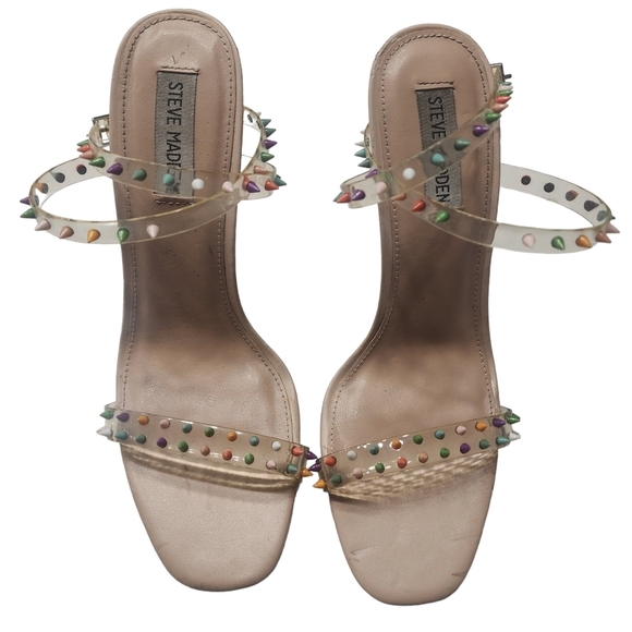 STEVE MADDEN Nuna Spikey Stiletto Heels nude Rainbow 10 - Picture 2 of 7